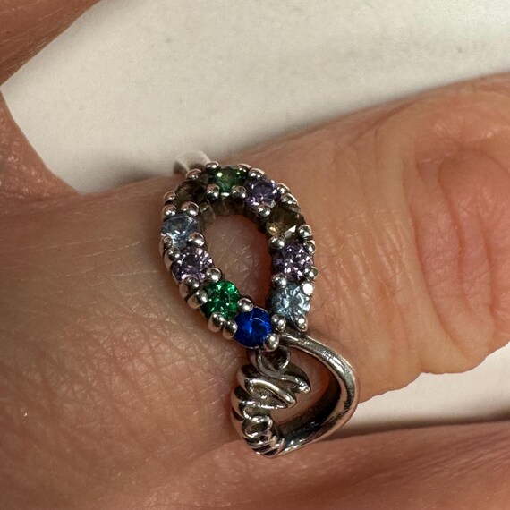 Sterling Silver Infinity Multicolored Stones Ring… - image 6