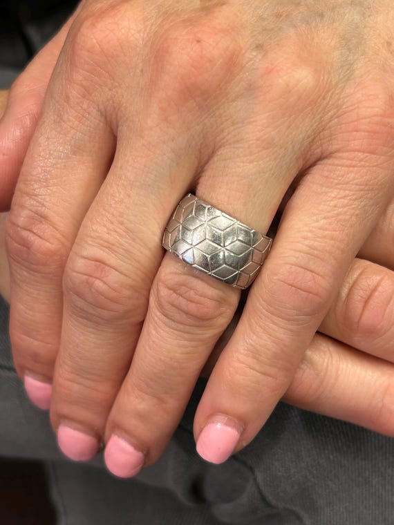 Sterling Silver Breuning Contemporary Design Wide… - image 4