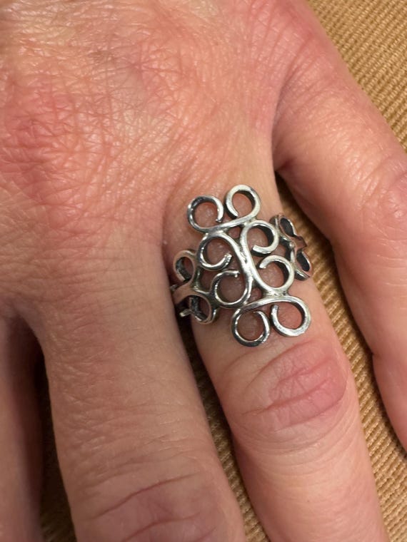 Sterling Silver Swirl Statement Ring - image 9