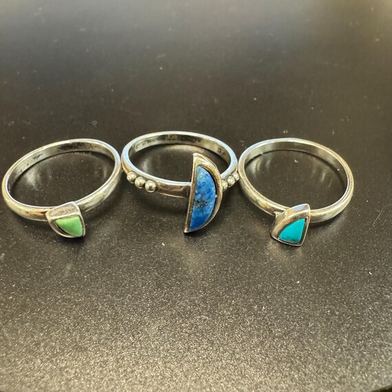 3 Ring Stack Sterling Silver Carolyn Pollack Lapi… - image 5