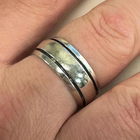 Sterling Silver Beveled Ring - image 1