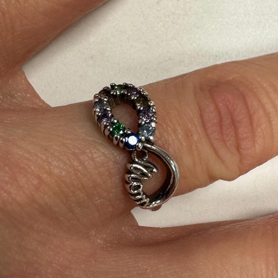 Sterling Silver Infinity Multicolored Stones Ring… - image 5
