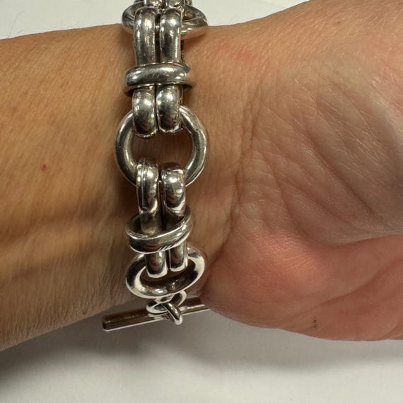 Heavy Sterling Silver Link Bracelet - image 4