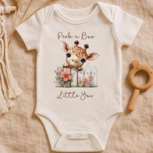 Peek-a-Boo Little You Romper | Baby Giraffe Outfit | Safari Baby Bodysuit | Boho Baby Clothes | Newborn Gift | Baby Shower Romper