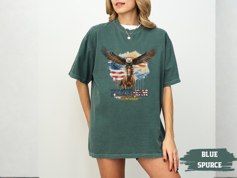 250th Anniversary America Shirt, Comfort Colors® Patriotic Eagle Tee, 1776-2026 USA Heritage Shirt, Independence Day Gift, Vintage Freedom image 14