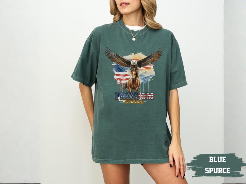 250th Anniversary America Shirt, Comfort Colors® Patriotic Eagle Tee, 1776-2026 USA Heritage Shirt, Independence Day Gift, Vintage Freedom image 11