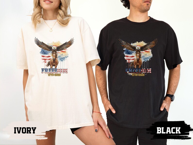 250th Anniversary America Shirt, Comfort Colors® Patriotic Eagle Tee, 1776-2026 USA Heritage Shirt, Independence Day Gift, Vintage Freedom image 9