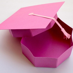 Caja de regalo para birrete de graduación (DIY), SVG 3D de birrete de graduación, cajas de regalo para birretes de graduación, decoración para fiestas de birretes de graduación, archivo digital de recuerdos para fiestas de graduación