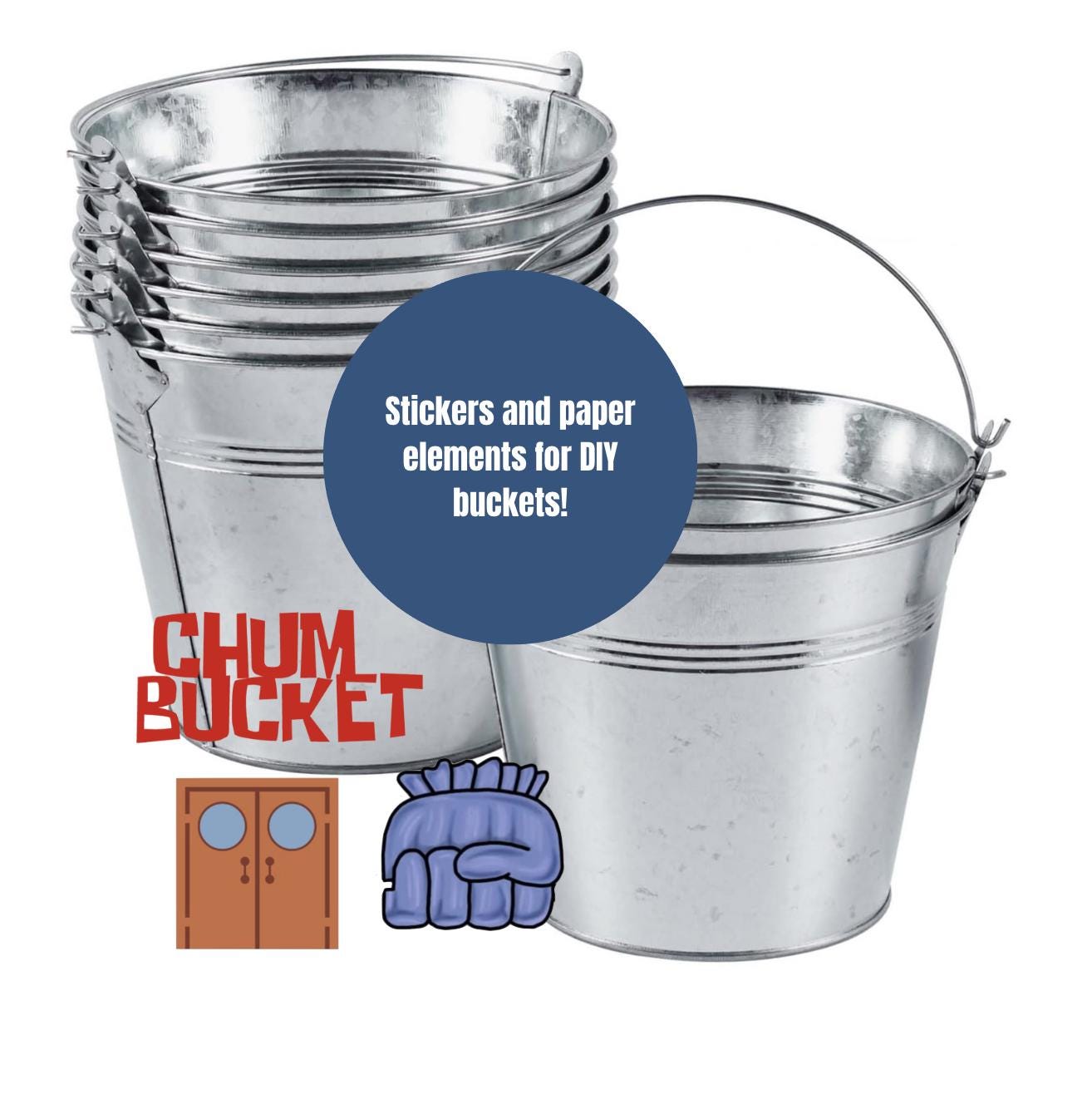 Chum Bucket DIY kit, SpongeBob Party Favors, Chum Bucket Favors