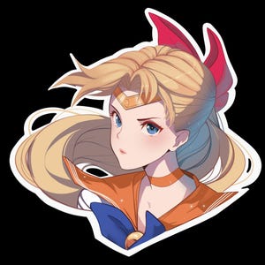 Sailor Venus Sticker - Magical Girl Fan Art - Aesthetic Anime Vinyl for Phone, Laptops, Water Bottles, Journals