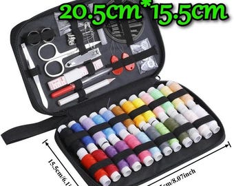 Complete Sewing Kit Portable Travel Sewing Set with Threads Needles Scissors Tape Measure Buttons DIY Hand Sewing Tools