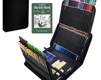 73 Pack Drawing Sketching Set with Sketchbook Graphite and Charcoal Pencils, Shading Blending Art Kit