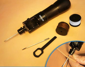 Leather Sewing Awl Tool with Thread and Needle Shoemaker Stitch Awl Speedy Stitcher Leather Repair Sewing Kit