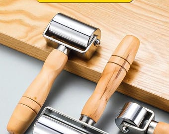 Leather Edge Roller Tool Wooden Handle Edge Creaser Leathercraft Pressing & Creasing Tool
