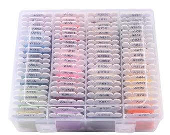 80 Color Embroidery Thread Set with Organizer Box, Cotton Embroidery Floss Kit, Multi Color Sewing Thread for DIY Cross Stitch Crafts