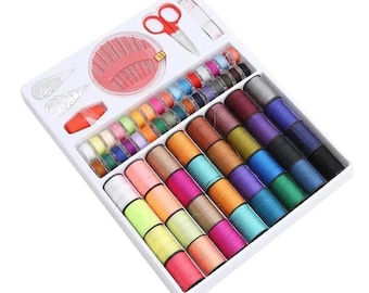 64PCS Sewing Kits DIY Household Color Sewing Machine Thread Repair Line Workbox Hand Sewn Bottom Thread Accessories Sets TMZ