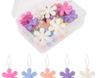 20PCS Flower Needle Threaders Multicolor Wire Loop Threading Tools for Sewing Embroidery & Cross Stitch