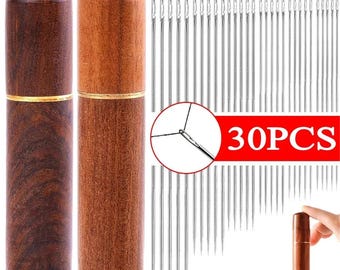 Self-Threading Sewing Needles | Stainless Steel Hand Stitching Pins (30PCS)