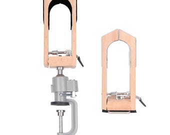 Leather Sewing Clamp Rotating 360 Degree Wooden Stitching Pony Hand Sewing Tool Tabletop Clamp for Leather Craft