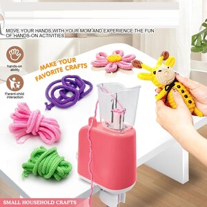 Electric Cord Knitting Machine, Automatic I-Cord Maker, DIY Yarn Knitting Tool, Fast Crochet Cord Maker for Crafts