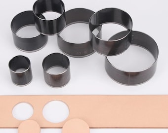 7PC High-Speed Steel Circle Cutting Dies for Leather Craft Projects