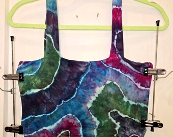 Tie Dye Cropped Tank Top | XS | Geode | Bold Playful Colors