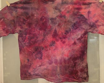 Camiseta de manga larga con estampado tie-dye / 3XL / Fruncido / Colores rosa soñador