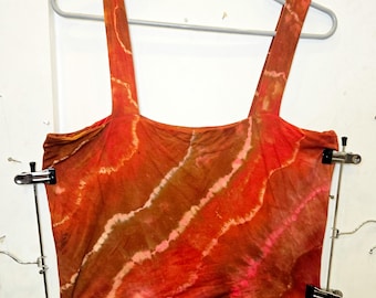 Tie Dye Cropped Tank Top | Large | Geode | Warm Earthy Colors