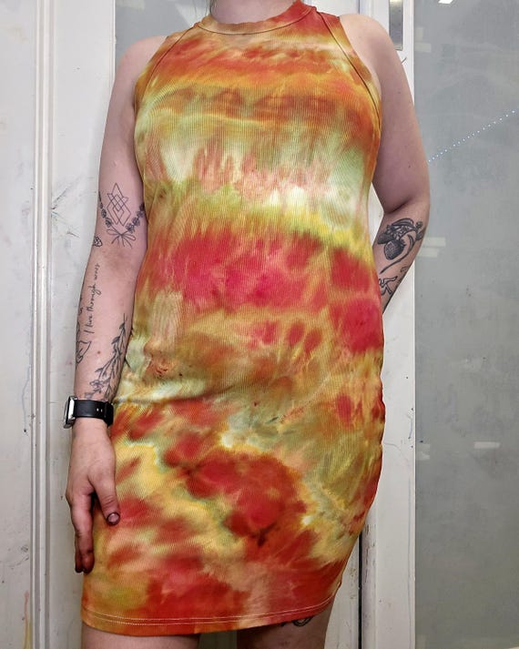 Tie Dye Dress | Large | Twist | Fiery Earthy Vibes