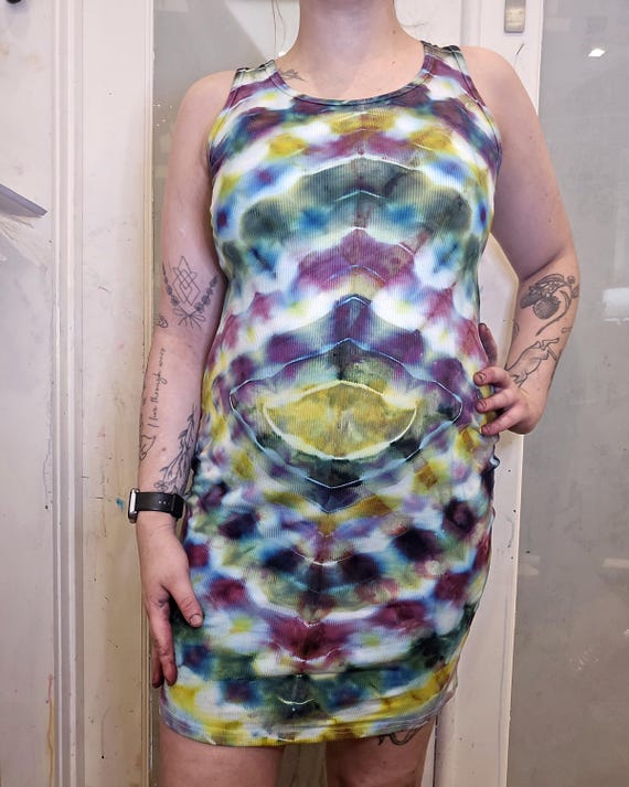 Tie Dye Dress | Large | Diamond | Festival Clothing - Etsy Israel
