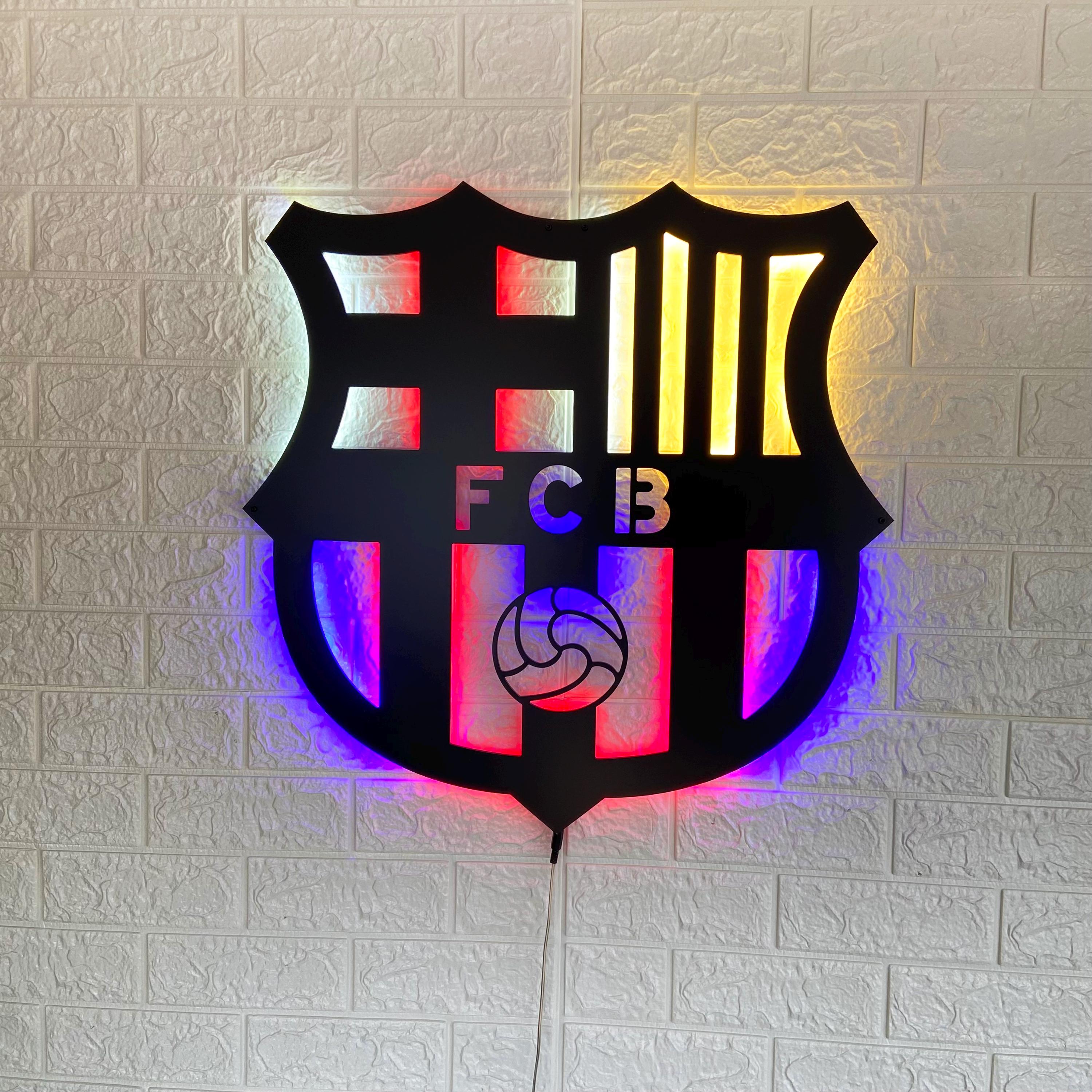 Barcelona LED Light Sign, Lighted Football Team Logo, Barca LED Wall Decor, Soccer Fan Gift, Man Cave Sign