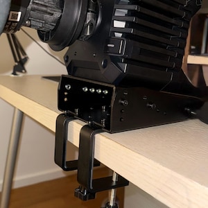 Supporto da tavolo universale per volante in metallo | Per Logitech Fanatec Moza | Configurazione da gioco nera