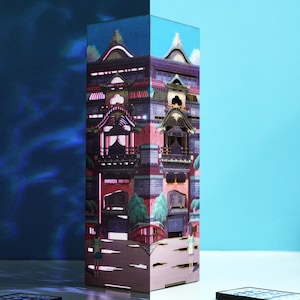 EXCLUSIVE Spir/ite/d Aw/ay Anime Night Lamp, Handmade Sen & Ch.ihi.ro Wooden LED Light, Japanese Home Decor Gift for Fan