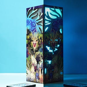 EXCLUSIVE Princess M0N.0N.0.KE Forest Spirit Lamp – Handmade Ghl.B.Ll-Inspired Wooden LED Night Light, Gift for Anime Fans, Xmas Gift Idea