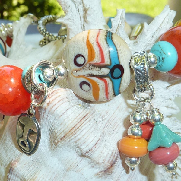 SALE  Lampwork Bracelet SOUTHWEST TRIBAL