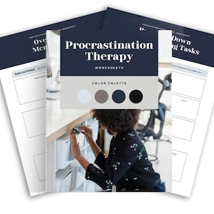Procrastination Therapy Worksheets, Productivity Planner Sheets, Personal Growth, Self-Help, Time Management, Time Management Tools