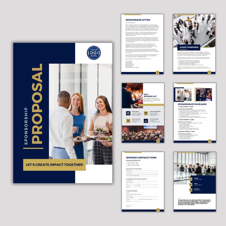 Event Sponsorship Proposal | Fundraising Template | Sponsorship Package | Corporate Events | Conferences | Canva
