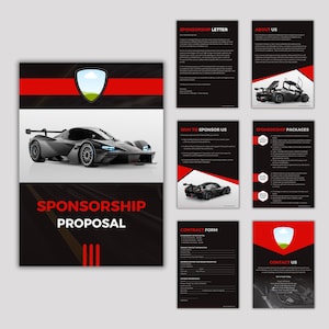 Proposta di sponsorizzazione per sport motoristici / Pacchetto sponsorizzazione team corse / Proposta pilota e club / Modello per raccolta fondi / Canva