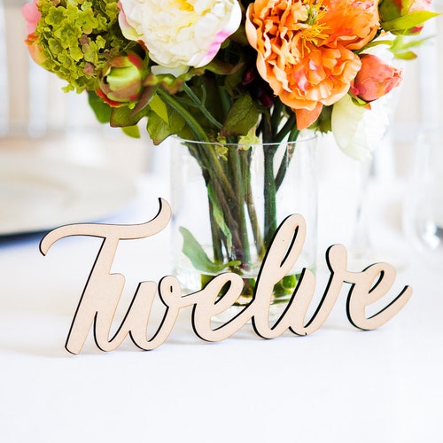 Table Number Words for Wedding Wooden Words for Table Number Etsy