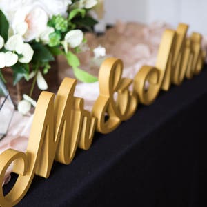 Script Mr and Mrs Wedding Signs for Wedding Sweetheart Table, Mr and Mrs Letters, Large Thick Mr & Mrs Sign Set Item MTF200 image 1