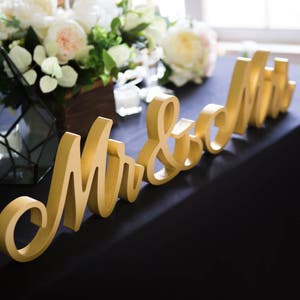 Script Mr and Mrs Wedding Signs for Wedding Sweetheart Table, Mr and Mrs Letters, Large Thick Mr & Mrs Sign Set Item MTF200 image 2