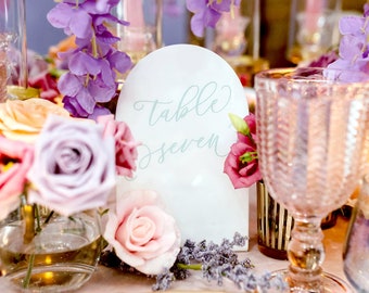 Acrylic Arch Wedding Table Number Sign for Wedding Centerpiece Modern Acrylic Whimsical Look Wedding Decoration Number (Item - WAT632)