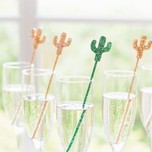 Cactus Party Stir Sticks, Bachelorette Bridal Shower Fiesta Party Drink Stirrer Bar Decor Summer Southwestern Party Decor Item CAC110 image 5