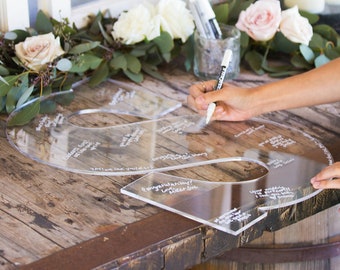 CLEAR Wedding Guest Book Monogram Letter Sign - 22" Letter for Guestbook Alternative Acrylic Wedding Sign ( Item - GBC220 )