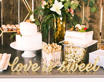 Love Is Sweet Sign Set Wedding Sign for Candy Table, Dessert Table Signs, Bridal Shower or Wedding Table Decor Wooden Signs (Item - LIS200)