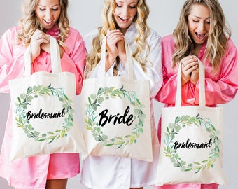 Wedding Bridal Party Tote Bags Bridesmaids Gifts for Bride and - Etsy