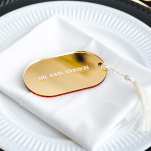 Luxus Hochzeit Platzkarten Namensschilder mit Quasten Tischplatte Namensschilder Hochzeit Platzkarten Acryl Platzkarte Namensschilder Karten (PTP223)