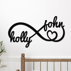 Infinity Sign Names, Personalized Wood Infinity Sign, Infinity Wooden Sign, Infinity Sign Name, Infinity Sign Wood Newlywed Gift (INF262)