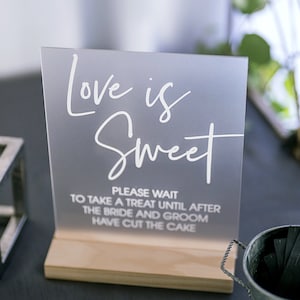 Custom Sign Clear or Frosted Acrylic Sign for Wedding or Party, Your Text Custom Sign Clear Acrylic Wedding Sign on Stand (Item - CUS621)