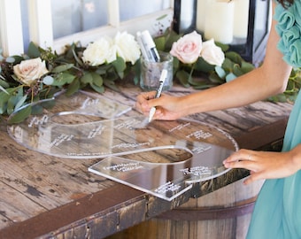 CLEAR Wedding Guest Book Monogram Letter Sign Letter for Guestbook Alternative Acrylic Wedding Sign ( Item - GBC220 )